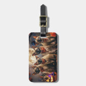 シャム猫ハロウィン不気味 ラゲッジタグ (正面縦)