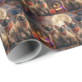 シャム猫ハロウィン不気味 ラッピングペーパー (ロールコーナー)