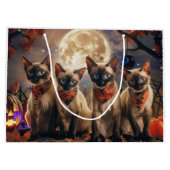 シャム猫ハロウィン不気味 ラージペーパーバッグ (裏面)