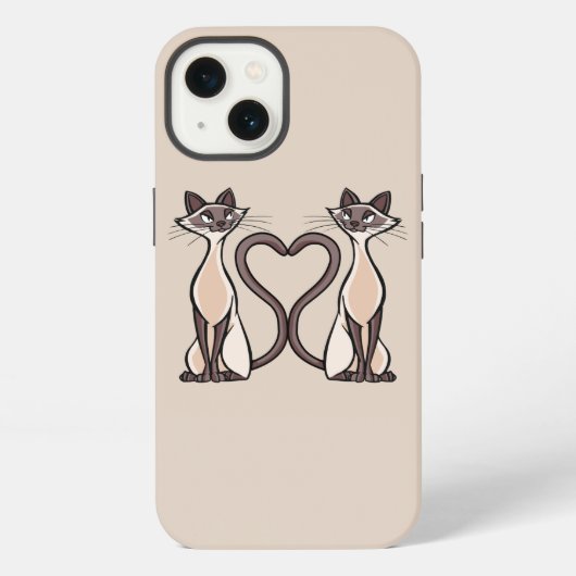 シャム猫ハート iPhoneケース (裏面)