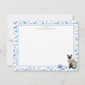 シャム猫パーソナライズされた文房具 ノートカード (正面)