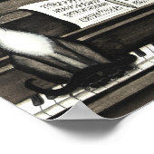 シャム猫ピアノミュージックポスター ポスター (角)