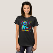 シャム猫ピアノ Tシャツ (正面フル)