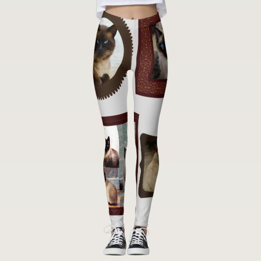 シャム猫ファミリーおもしろいレギンス レギンス (正面)