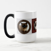 シャム猫ファミリーのフレーム写真ギフト変形マグカップ モーフィングマグカップ (左)