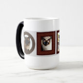 シャム猫ファミリーのフレーム写真ギフト変形マグカップ モーフィングマグカップ (正面左)