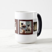 シャム猫ファミリーのフレーム写真ギフト変形マグカップ モーフィングマグカップ (正面右)