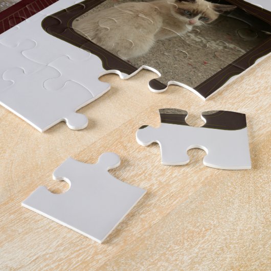 シャム猫ファミリーのフレーム写真ギフトjigsawパズル ジグソーパズル (側面)