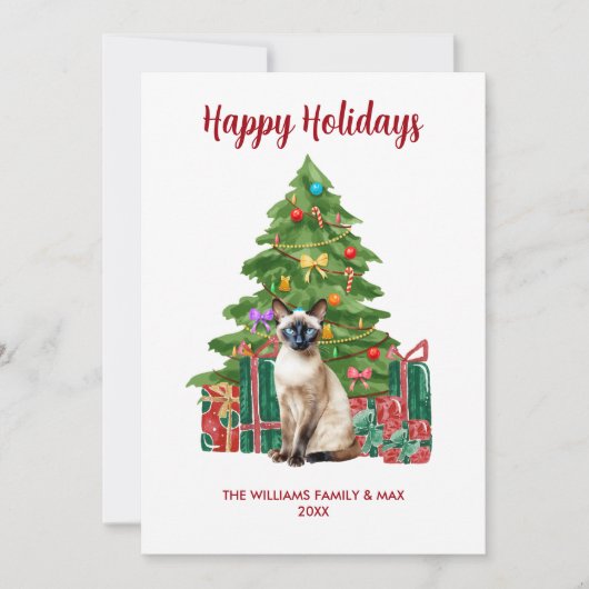 シャム猫ファミリークリスマス シーズンカード (正面)