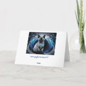 シャム猫ブルーとホワイト抽象芸術誕生日 カード (裏面)