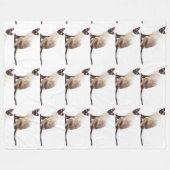 シャム猫ペットかわいいのどを鳴らす音動物の猫ちゃん フリースブランケット (正面(横))