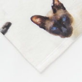 シャム猫ペットかわいいのどを鳴らす音動物の猫ちゃん フリースブランケット (角)