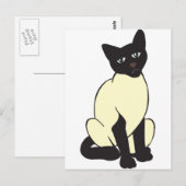 シャム猫ペットかわいい運命の動物 ポストカード (正面/裏面)