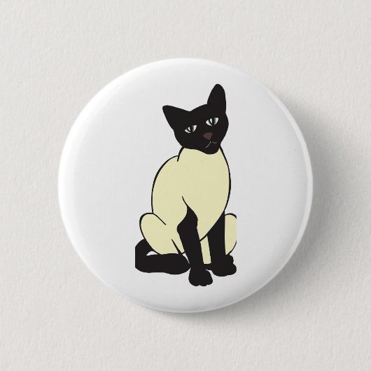 シャム猫ペットかわいい運命の動物 缶バッジ (正面)