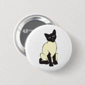 シャム猫ペットかわいい運命の動物 缶バッジ (正面&裏面)
