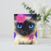 シャム猫ポストカード – 155 魅力的 ポストカード (スタンド正面)