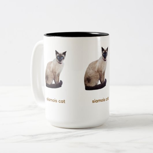 シャム猫マグ ツートーンマグカップ (正面左)