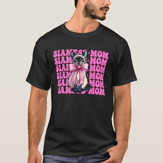 シャム猫ママ シャム猫 母の日 恋愛至上主義者 Tシャツ (正面)