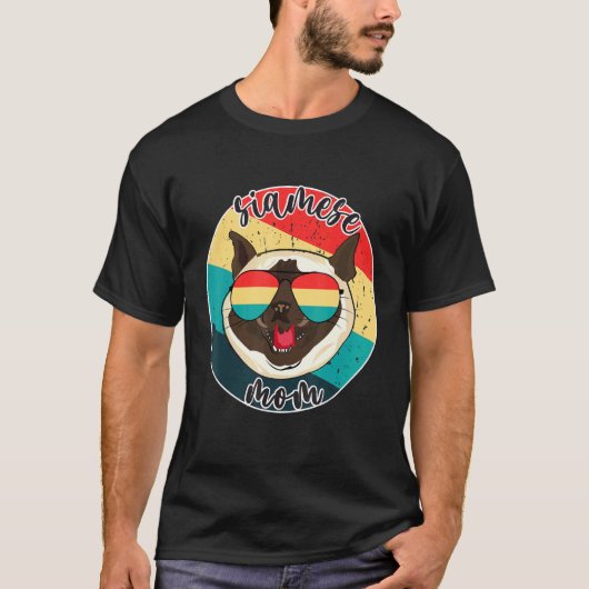 シャム猫ママ レトロ ヴィンテージ Tシャツ (正面)