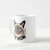 シャム猫ママ 母の日ギフト 猫好きのための コーヒーマグカップ (正面左)