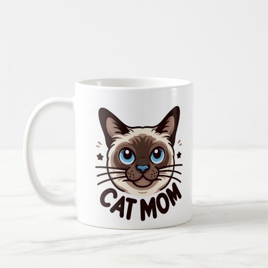 シャム猫ママ 母の日ギフト 猫好きのための コーヒーマグカップ (左)