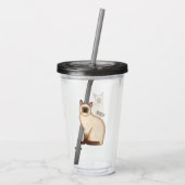 シャム猫マンガイラストレーション アクリルタンブラー (裏面)