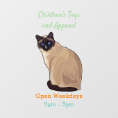 シャム猫マンガイラストレーション ウィンドウサイン (シート)