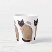 シャム猫マンガイラストレーション カフェラテマグ (正面)