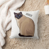 シャム猫マンガイラストレーション クッション (ブランケット)