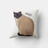 シャム猫マンガイラストレーション クッション (裏面)