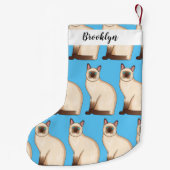 シャム猫マンガイラストレーション スモールクリスマスストッキング (裏面)