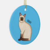 シャム猫マンガイラストレーション セラミックオーナメント (右)