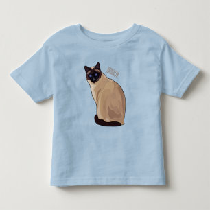 シャム猫マンガイラストレーション トドラーTシャツ