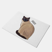 シャム猫マンガイラストレーション ドアマット (アングル)
