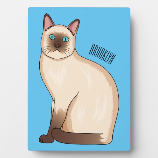 シャム猫マンガイラストレーション フォトプラーク (正面)