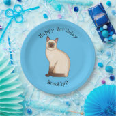 シャム猫マンガイラストレーション ペーパープレート (パーティー)