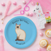 シャム猫マンガイラストレーション ペーパープレート (パーティー)