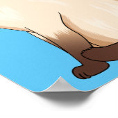 シャム猫マンガイラストレーション ポスター (角)