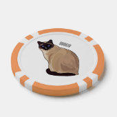 シャム猫マンガイラストレーション ポーカーチップ (シングル)