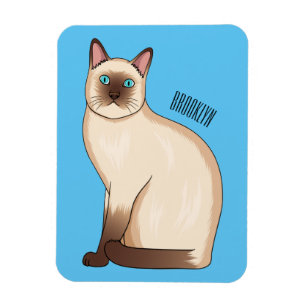 シャム猫マンガイラストレーション マグネット
