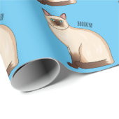 シャム猫マンガイラストレーション ラッピングペーパー (ロールコーナー)