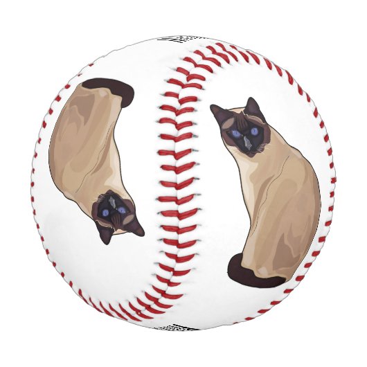 シャム猫マンガイラストレーション 野球ボール (アングル)