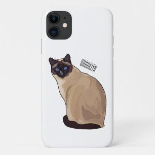 シャム猫マンガイラストレーション iPhone 11 ケース