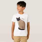 シャム猫マンガイラストレーション Tシャツ (正面フル)