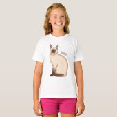 シャム猫マンガイラストレーション Tシャツ (正面フル)