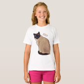 シャム猫マンガイラストレーション Tシャツ (正面フル)