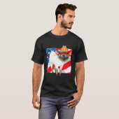 シャム猫メリカ7月4日アメリカ愛国者 Tシャツ (正面フル)