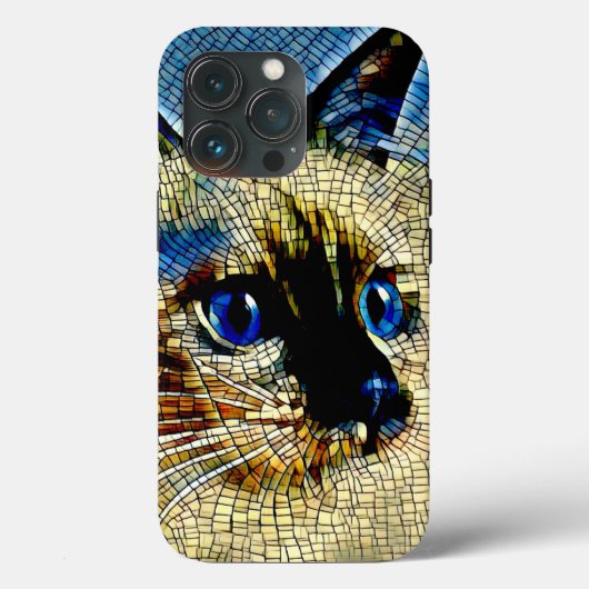 シャム猫モザイクタイル Case-Mate iPhoneケース (裏面)