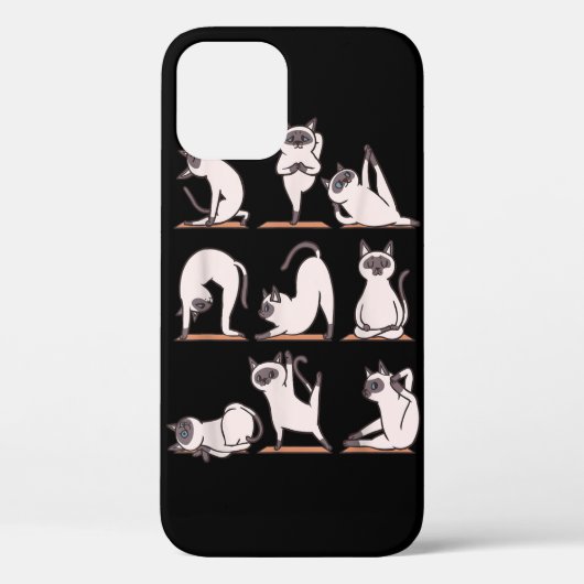 シャム猫ヨガTシャツ Case-Mate iPhoneケース (裏面)