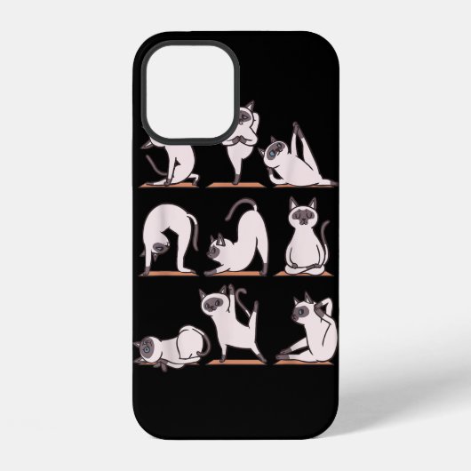 シャム猫ヨガTシャツ iPhoneケース (裏面)